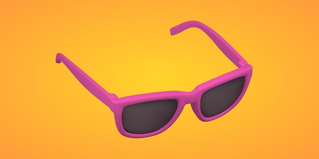 Lunettes de soleil roses 3d réalistes sur fond orange Objet d'été Illustration vectorielle