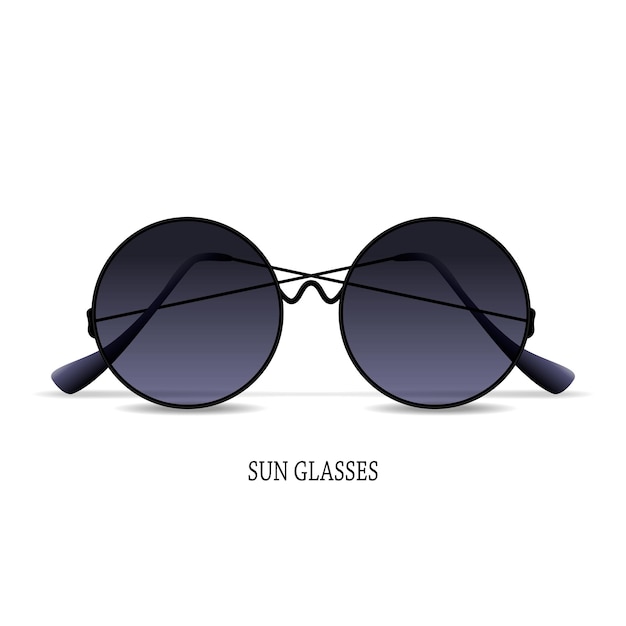 Les lunettes de soleil sont rondes en noir fumé