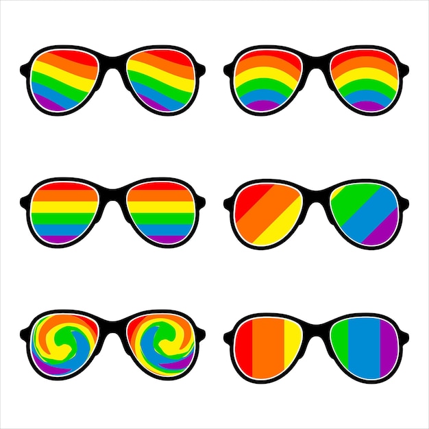 Lunettes De Soleil Avec Symboles Lgbt Affichés Dans Des Verres.