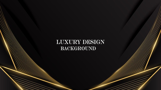 luxe abstrait élégant noir avec fond de ligne or brillant vecteur conception de thème élégant de luxe
