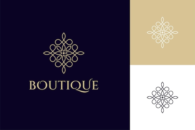 Luxe Et élégant Fleur Logo Icône Design Concept Or Floral Mandala Logo élément Pour Boutique Salon De Beauté Ou Spa Modèle De Logo De Marque De Cosmétiques