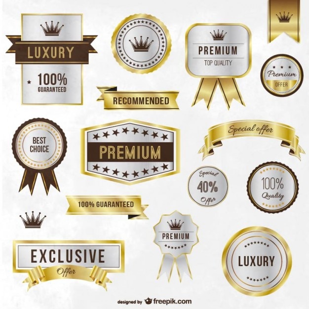 Luxe étiquettes Et Des Rubans D'or