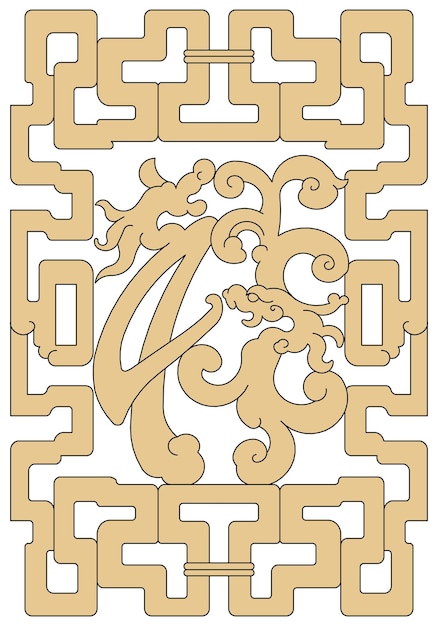 Luxe festif culture traditionnelle orientale chinoise décoration classique haut de gamme or rouge ligne d'art