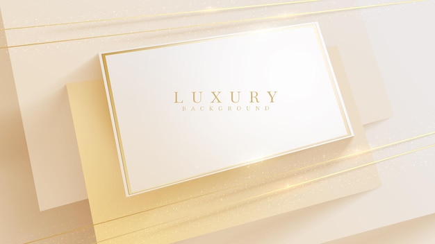 Vecteur luxe de la ligne dorée sur fond de couleur pastel crème, illustration du vecteur sur la conception de modèles modernes qui se sent précieux et coûteux.