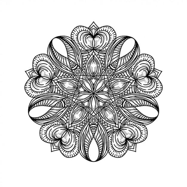 Vecteur luxe main dessiner ornement floral mandala