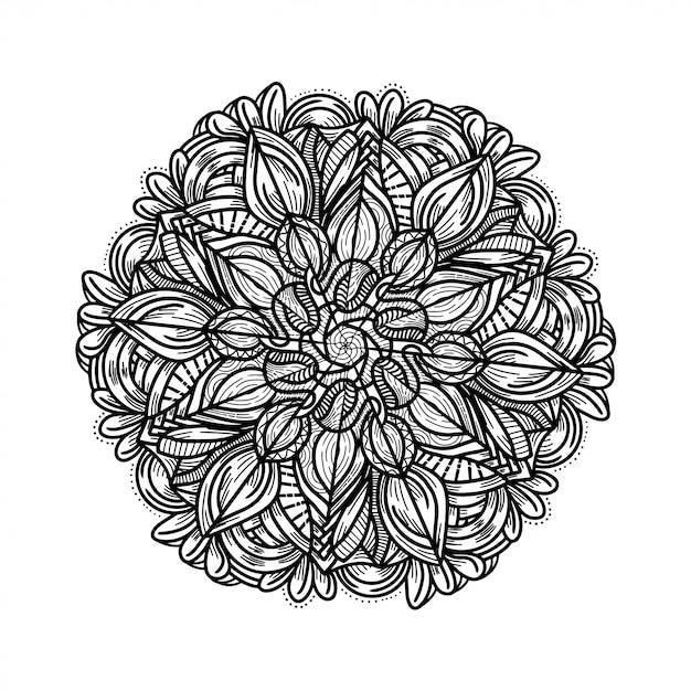 Luxe Main Dessiner Ornement Floral Mandala