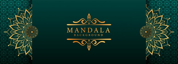 Luxe Mandala Arabesque Web Bannière Style Fond