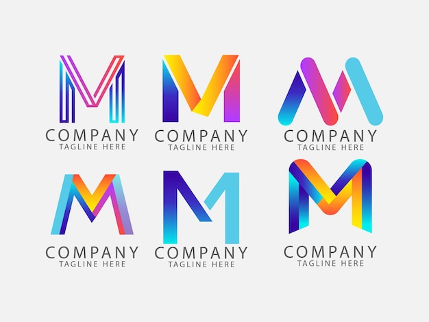 m collection de modèles de dégradation de logo