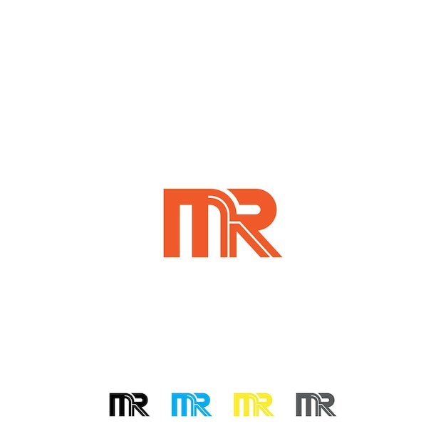 M. lettre logo mr logo design modèle vectoriel