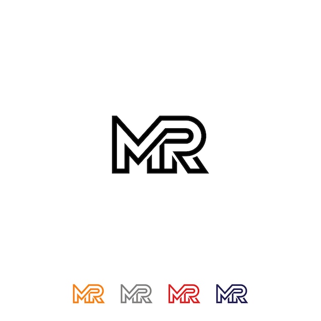 M. lettre logo mr logo design modèle vectoriel