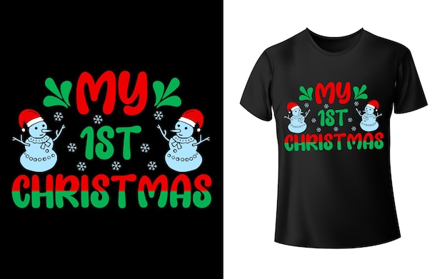 Ma 1ère typographie de Noël T-Shirt Design