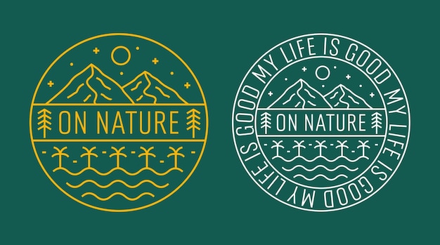 Vecteur ma vie est une bonne conception de montagnes de la nature et de l'été pour la conception de t-shirt de patch d'autocollant d'insigne, etc.