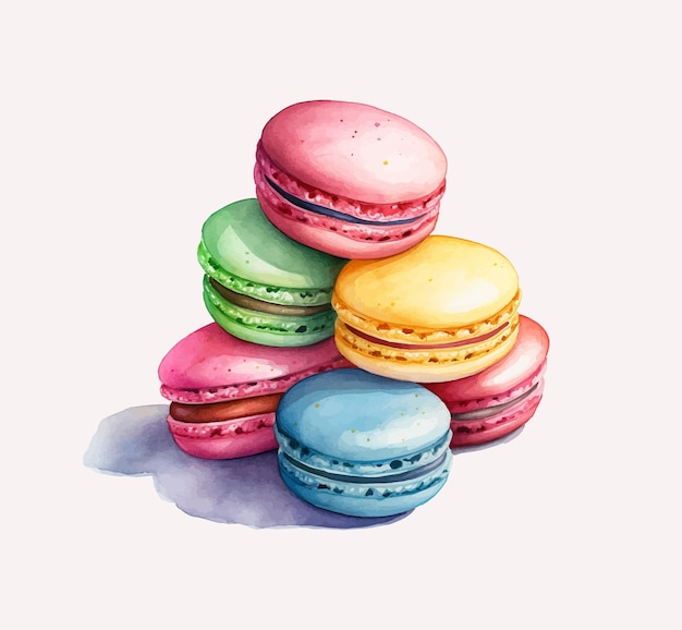 Vecteur macarons illustrés