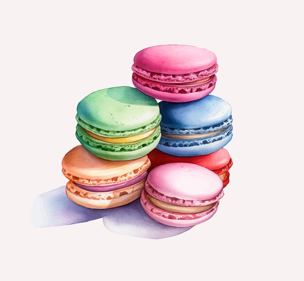 Vecteur macarons illustrés