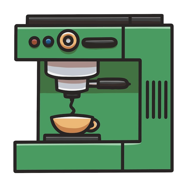 Vecteur machine à café pour café set illustration cartoon style plat