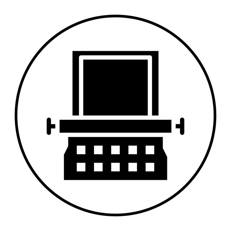 Vecteur machine à écrire avec image vectorielle d'icône d'écran peut être utilisée pour l'impression