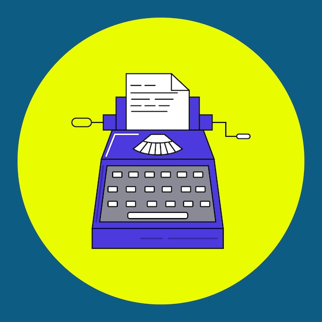 Machine à écrire vecteur silhouette image illustration