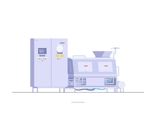 Vecteur machine à faire du fromage plat en usine