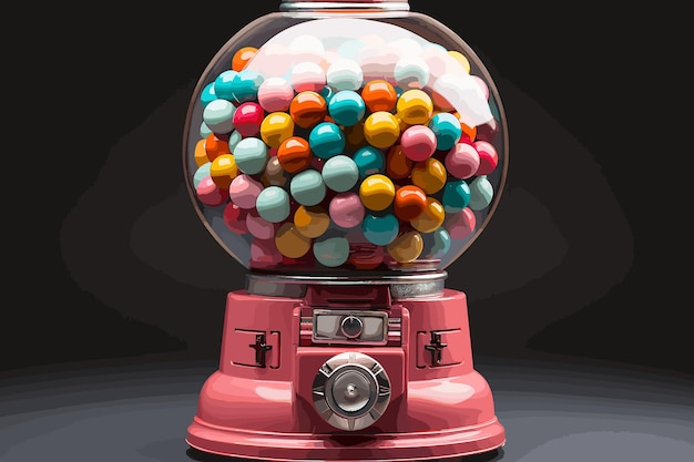 machine gomme bulle gumball bubblegum vente bonbons distribuer mâcher espace de copie rouge coloré