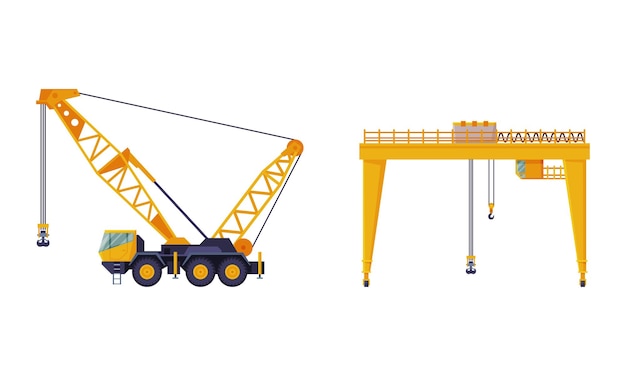 Machine à grue équipée d'une corde de levage et de faisceaux pour le levage et l'abaissement du vecteur de fret lourd