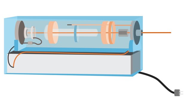 Vecteur la machine laser à gaz hélium-néon dans l'art vectoriel