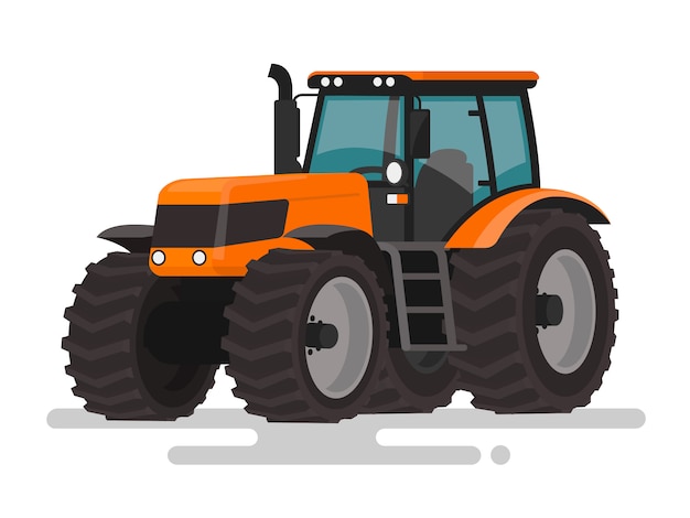 Machines Agricoles. Le Tracteur Sur Fond Blanc. Illustration