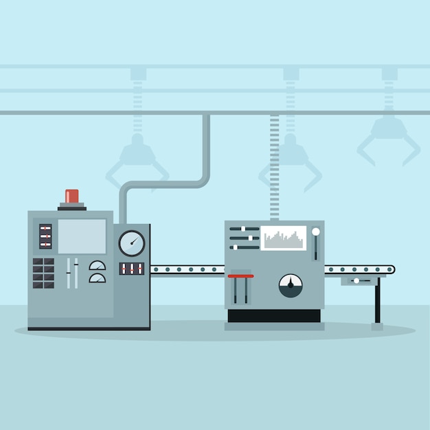 Vecteur machines automatisées dans une ligne de contrôle et de production