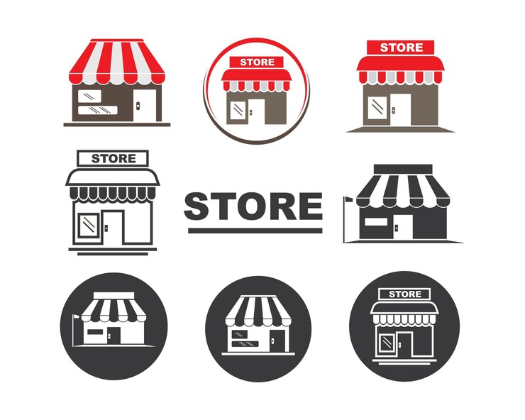 Vecteur magasin icône logo illustration vectorielle