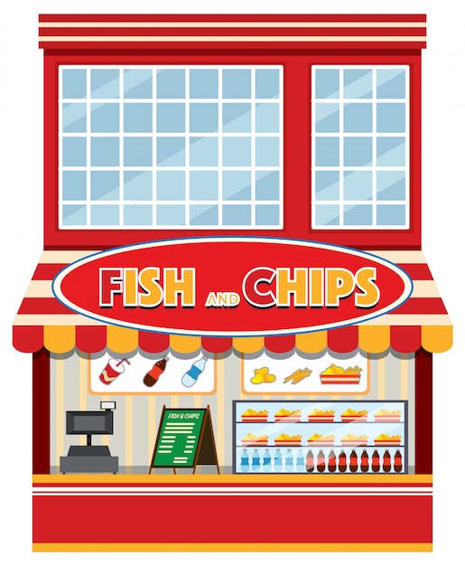 Vecteur un magasin de poisson et frites