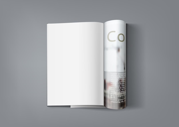 Magazine réaliste avec une page claire pour vous