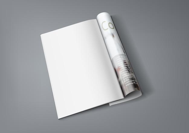 Magazine réaliste avec une page claire pour vous