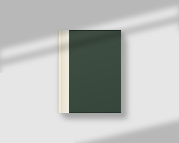 Magazine vierge ou couverture de livre avec superposition d'ombre. Livre fermé réaliste. . Modèle . Illustration réaliste.
