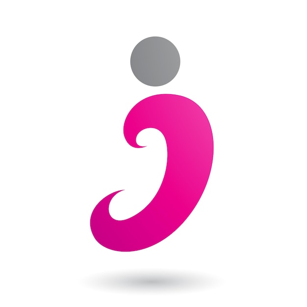 Magenta Curvy Fun Lettre I Illustration Vectorielle