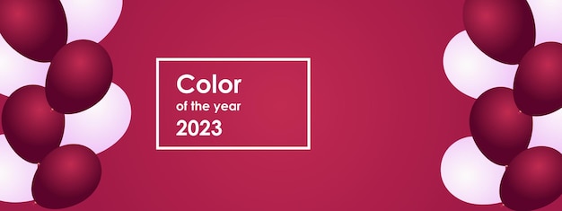 Vecteur le magenta est la couleur de la nouvelle année 2023