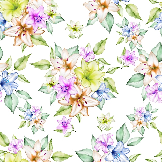 Magnifique Motif Sans Soudure Floral Aquarelle