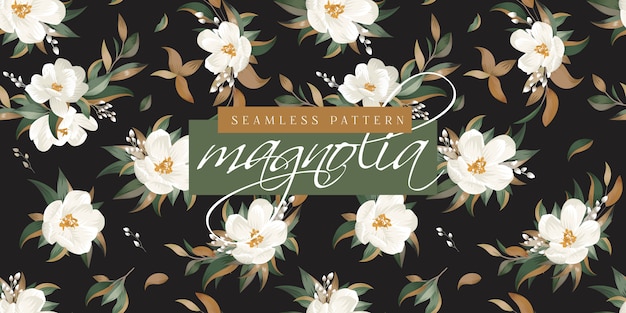 Magnolia Seamless Pattern