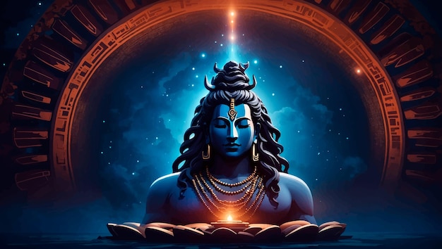 Vecteur maha shivratri illustration du seigneur shiva om namah shivaya