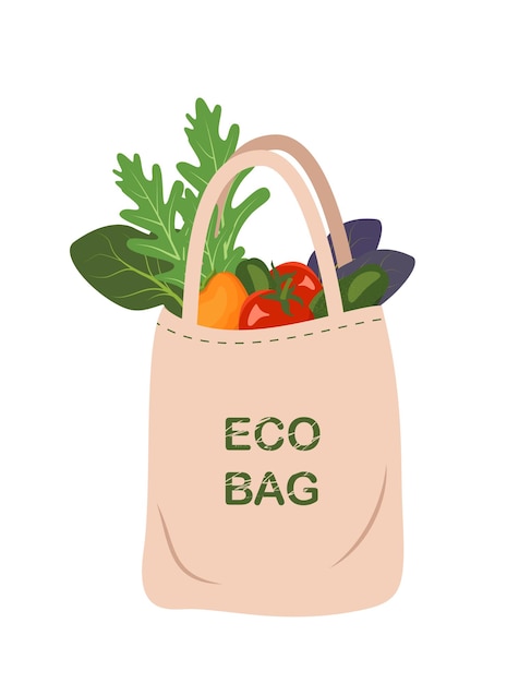 Vecteur maille avec des légumes. nourriture saine dans le sac. achats de produits bio. dites non au plastique. consommation sans déchets et préservation de l'environnement.