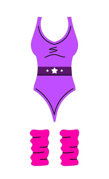 Maillot de bain sport vintage violet