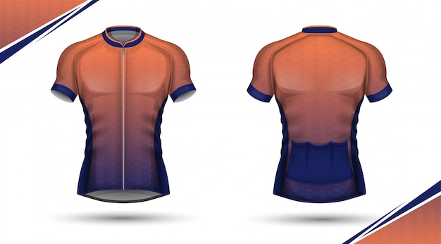 Vecteur maillot de cyclisme, devant et dos