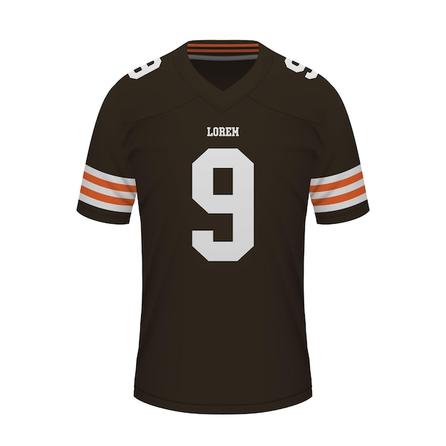 Maillot De Football Américain Réaliste Du Modèle De Maillot De Cleveland