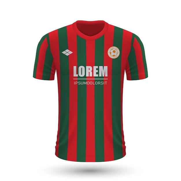 Vecteur maillot de football réaliste augsburg 2022, modèle de maillot pour footba