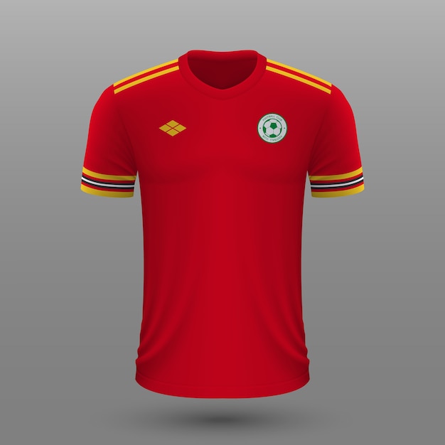 Maillot De Football Réaliste Du Pays De Galles