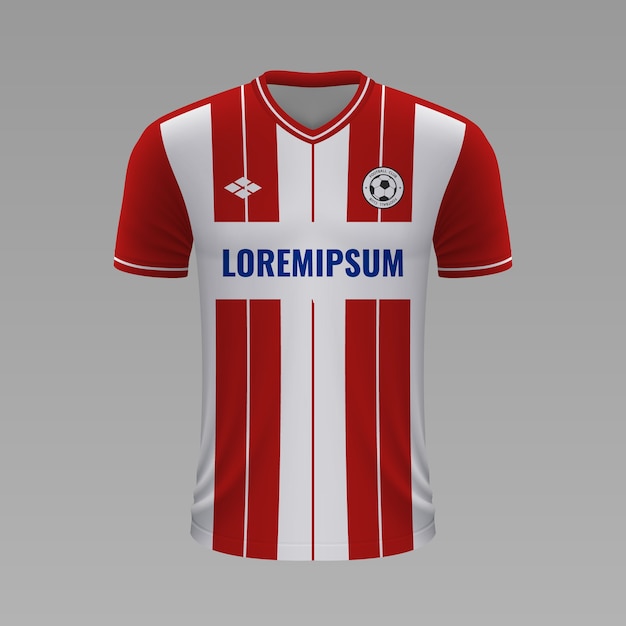 Maillot De Football Réaliste Red Star2020, Modèle De Maillot Pour Kit De Football