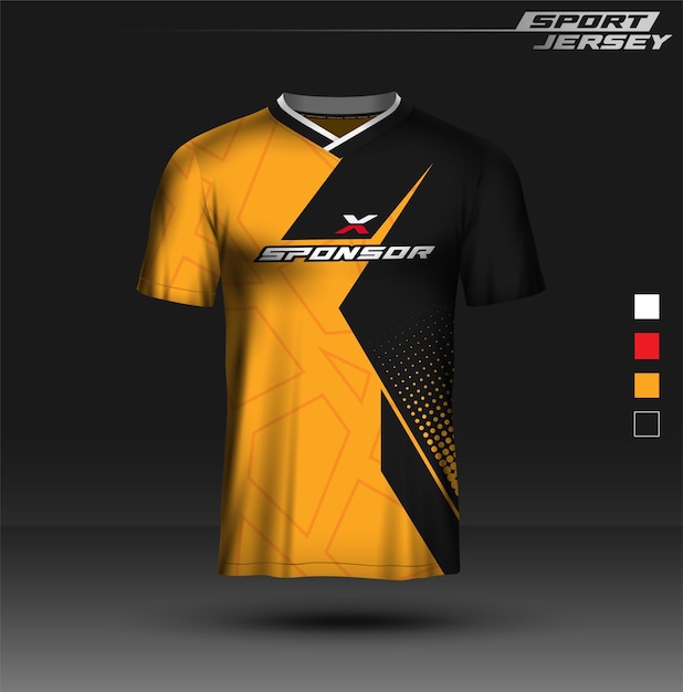 Le maillot et les jeux sportifs jaunes et noirs