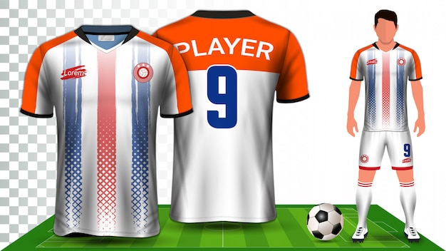 Vecteur maillot de soccer, maillot de sport ou modèle de présentation d'uniforme de kit de football.