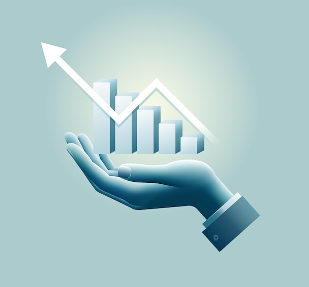 Main d'affaires avec un élément infographique Illustration vectorielle