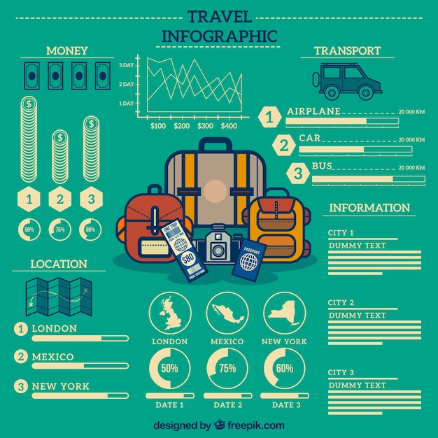 Main Bagages Dessiné Infographie De Voyage