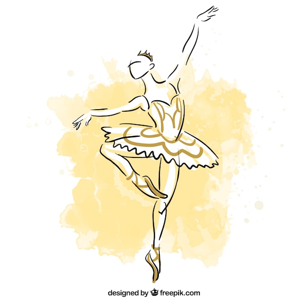 Main ballerine peint