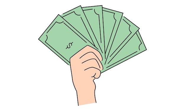 La main avec des billets d'argent